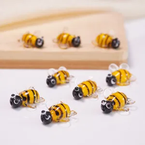 Cute Little Bee Glass Beads Handmade Firing Insect Loose Beads For DIY Bracelet Necklace Jewelry Making Accessories