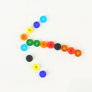 Handmade frosted glass spacer beads for DIY bracelet jewelry making, colorful loose beads.