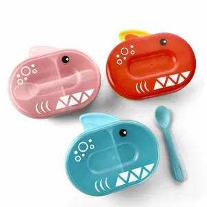 Portable Newborn Baby Partitioned Food Supplement Bowl Drop-Proof Infant Tableware Feeding Training Bowl Set
