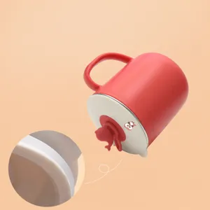 Kids 316 stainless steel water cup leakproof milk mug with cute lid and straw design for daily use.