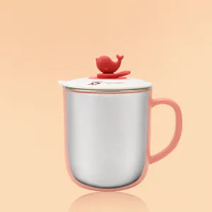 Kids 316 Stainless Steel Insulated Water Cup with Cute Whale Lid for Daily Drinking