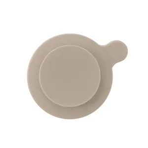 Silicone suction cup pad for baby bowl children tableware accessory khaki round shape