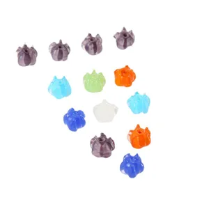 Colorful glass lotus beads for DIY jewelry making, handmade bracelets and hairpins.