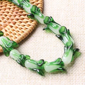 Handmade glass little cabbage spacer beads loose beads for DIY bracelet necklace jewelry making