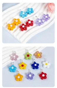 Ciondoli fiori in vetro colorato ciondoli gioielli fatti a mano bracciale collana accessori materiale