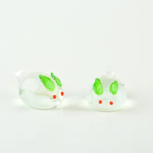 Clear Glass Rabbit Bead DIY Handmade Charm Pendant Cute Miniature Animal Figurine
