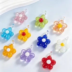 Ciondolo Fiore in Vetro Smaltato Colorato Fai da Te Accessori per Gioielli Fatti a Mano Delizioso Materiale Artigianale Floreale