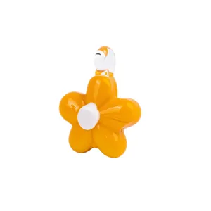 Ciondolo fiore in vetro arancione e bianco per gioielli fai da te collana orecchini bracciale