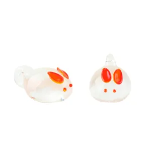 Clear glass rabbit bead pendant charm for DIY handmade jewelry and accessories making.
