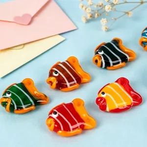 Handmade Glass Fish Beads Striped Little Fish Loose Beads For DIY Bracelet Necklace Phone Chain Pendant Jewelry Accessories
