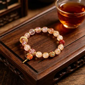 Tibetan Style Colored Glaze Beaded Bracelet Buddhist Scripture Mantra Charm Bracelet Meditation Jewelry Gift For Women