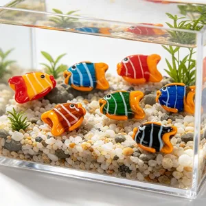 Handcrafted glass striped fish beads loose charms for DIY jewelry making bracelets necklaces