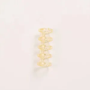 Transparent yellow 5-hole loose leaf binder ring plastic DIY notebook spiral spine detail