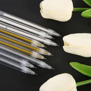 Penna Evidenziatore a Punta Fine Bianca Argento Oro Per Journaling Pittura Ufficio Scuola Cancelleria Penna Gel