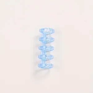 Transparent blue 5-ring binder spine detail shot ideal for DIY loose-leaf notebooks.
