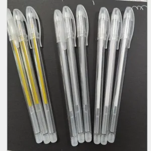 Set di penne gel evidenziatore bianco 0.5mm punta fine per journaling e disegno artistico creativo.