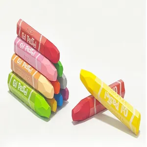 Hexagonal oil pastels set, vibrant colors for student art drawing, smooth and easy blending.
