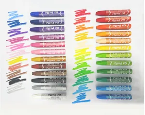 Hexagonal oil pastels set, smooth coloring crayons for student art drawing and creative painting.