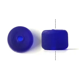 Blue matte old liuli barrel bead spacer diy prayer bead jewelry making accessory