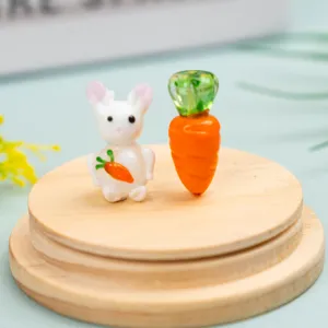 Mini rabbit and carrot glass beads handmade DIY loose beads cute jewelry accessories