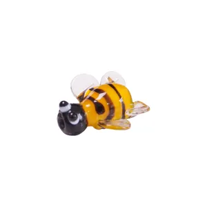 Cute glass bee charm bead for diy bracelet necklace jewelry making, vibrant yellow and black.