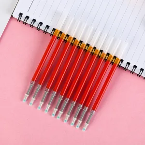 Red gel ink pen refills 0.5mm bulk pack smooth writing replacement stationery supplies