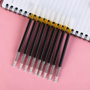 Details of 0.5mm black gel ink pen refills, bulk bullet tip replacements for smooth writing.