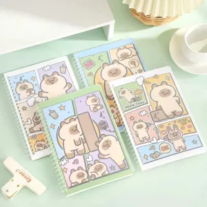 Set di quaderni a spirale con simpatici cartoni animati A5, agenda kawaii per studenti.