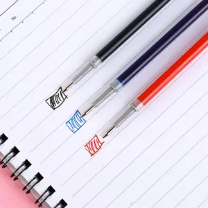 Gel pen refills 0.5mm black blue red bullet replacement tips for smooth writing student daily use.
