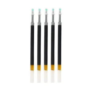 Details view of 0.5mm black ink gel pen refills with smooth writing and large capacity.