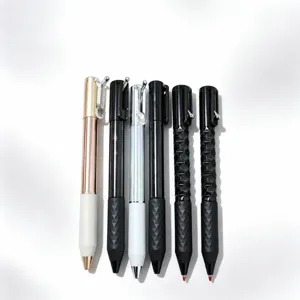 Fidget decompression gel pen with geometric design, smooth writing student office stationery.