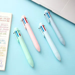 Retractable 6-color ballpoint pen set, Morandi macaron colors, smooth writing student stationery.