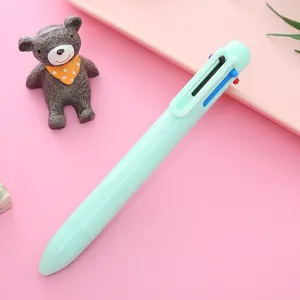 Detailed view of the 6-color press ballpoint pen in soft pastel shades for journaling.