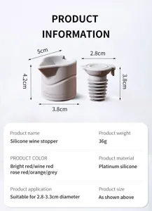 Silikon Weinstopfen Set aus Platin-Silikon, lebensmittelecht und auslaufsicherer Flaschenverschluss.