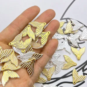 Pendentif Queue de Sirène Perle ABS Doré DIY Bijoux Breloques pour Chaîne de Téléphone