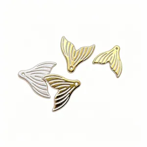 Pendentif queue de sirène perle ABS dorée DIY bijoux faits à la main accessoires chaîne