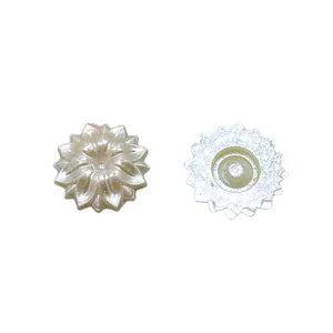 ABS imitation pearl double petal flower flatback beads DIY cream phone case hair clip decor