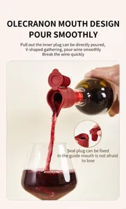 Silikon Wein Ausgiesser Stopfen Dichtungsdeckel Ausgiesser fuer Rotweinflasche Kueche