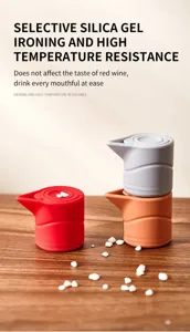 Silikon Weinflaschenstopfen Detailansicht mit flexiblem Material und auslaufsicherem Design.