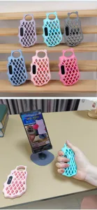 Custodia in silicone per impugnatura telecomando Bluetooth, anello per cellulare.
