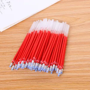 Red gel pen refills bulk pack, 0.5mm bullet tip smooth writing stationery supplies for students.