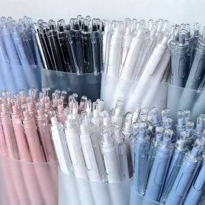 Dettaglio set penna gel colori Morandi, scrittura fluida punta ST a asciugatura rapida.