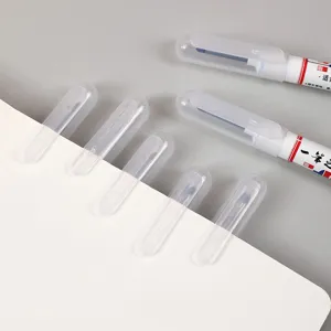 Detail shot of long head waterproof deep hole marker pen with translucent cap for woodwork.
