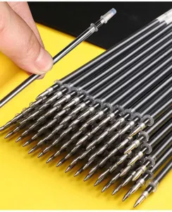 Black gel pen refills 0.5mm fine needle point bullet head smooth writing student stationery detail