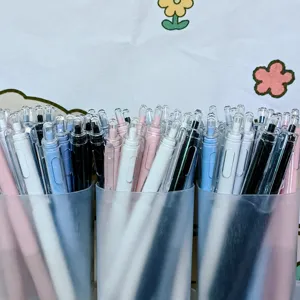 Penna Gel Retrattile Colore Morandi 0.5mm Punta ST Asciugatura Rapida Penna Inchiostro Nero Per Studenti Esame Ufficio Scrittura Cancelleria