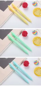 Macaron retractable gel ink pens set, smooth black writing pens for students and office.