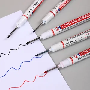 Long nib waterproof marker pen set for deep hole and woodworking with fine precision tips.