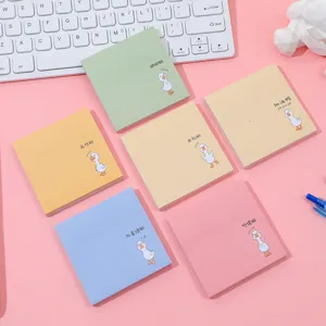 Notas adhesivas lindas de pato de dibujos animados papelería estética 6 piezas