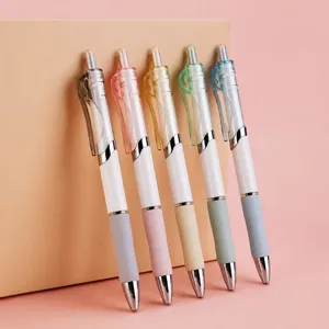 Penne gel retrattili color caramella set di cancelleria per esami studenteschi belle