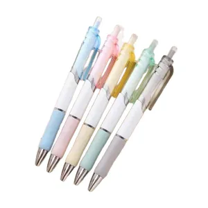 Set di penne gel retrattili colorate, cancelleria estetica pastello per studenti e esami.